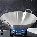 Heavy-Duty Stainless Steel Wok – Non-Stick Stir-Fry Pan with Ergonomic Handle | Gas, Induction & Electric Compatible | Multiple Sizes | Easy to Clean