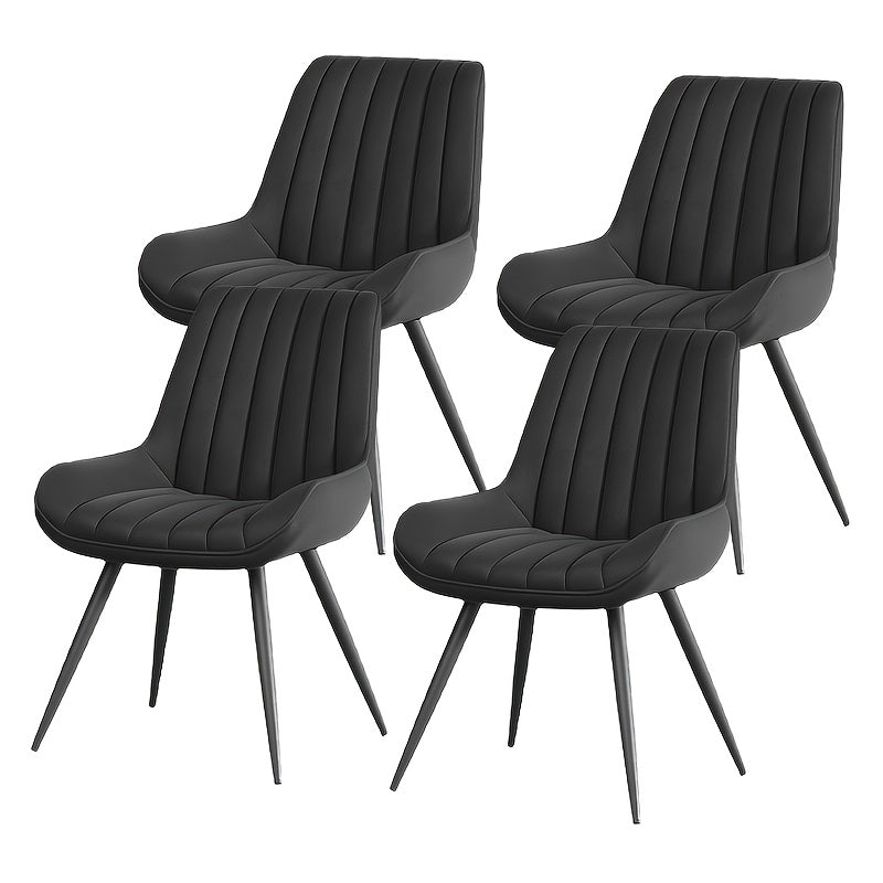 Modern Upholstered Dining Chairs Set of 2 or 4 – Thick Cushion Fabric Side Chairs with Metal Legs | Kitchen, Dining Room, Office & Bar