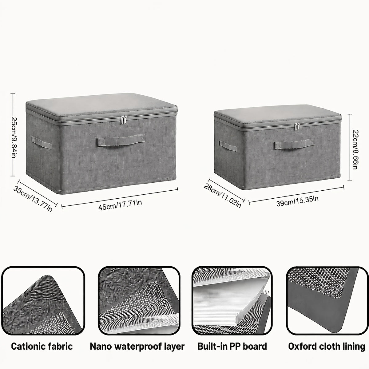 Extra Large Foldable Waterproof Storage Bins 4 or 8 Pack Collapsible Organizer Bags for Clothes Blankets Wardrobe Bedroom Kitchen Books Multi-Purpose