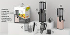 Cold Press Juicer 2-in-1 Masticating Slow Juicer 45oz Large Capacity, 350W with Extra-Large Feed Chute, 50 RPM Nutrient-Preserving Technology – Easy Clean Juicer for Vegetables & Fruits, Black & Pink