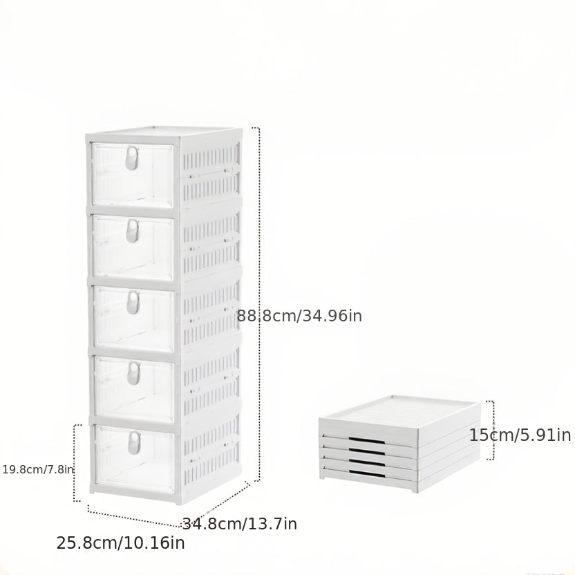 Stackable Shoe Box Organizer with Flip Transparent Door 3 5 or 6 Layer Foldable Space-Saving Shoe Cabinet for Entryway Hallway Bedroom Living Room