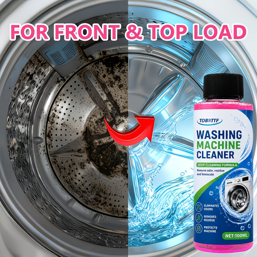 Washing Machine Cleaner Spray 100ml Citric Acid Formula - Deep Clean Descaler Odor Eliminator for Front Load & Top Load Washers Removes Scale & Detergent Residue