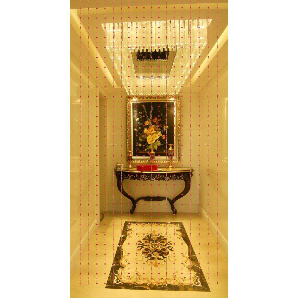 Acrylic Beaded Curtain 35.5x72 Inch for Doorways and Windows - Boho Room Divider and Closet Door Curtain - Decorative Bead Curtain for Bedroom, Wedding, Events and Retail Window Display