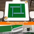 Folding Card Table with Green Felt – Mahjong Table for Poker Dominoes and Card Games in Black or White