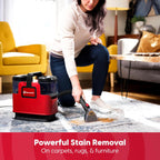Portable Carpet & Upholstery Cleaner 15KPa – Compact Spot Stain & Odor Remover with Self-Cleaning Tool, 3.5" Tough Stain Brush, 54.1oz Tank & Extra Long Hose for Deep Spot Cleaning Carpets Sofas Cars