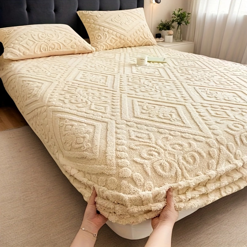 Deep Pocket Bed Sheets Set Thickened Warm Fitted Sheet Twin Full Queen King - 4 Colors Autumn Winter Cozy Bedding