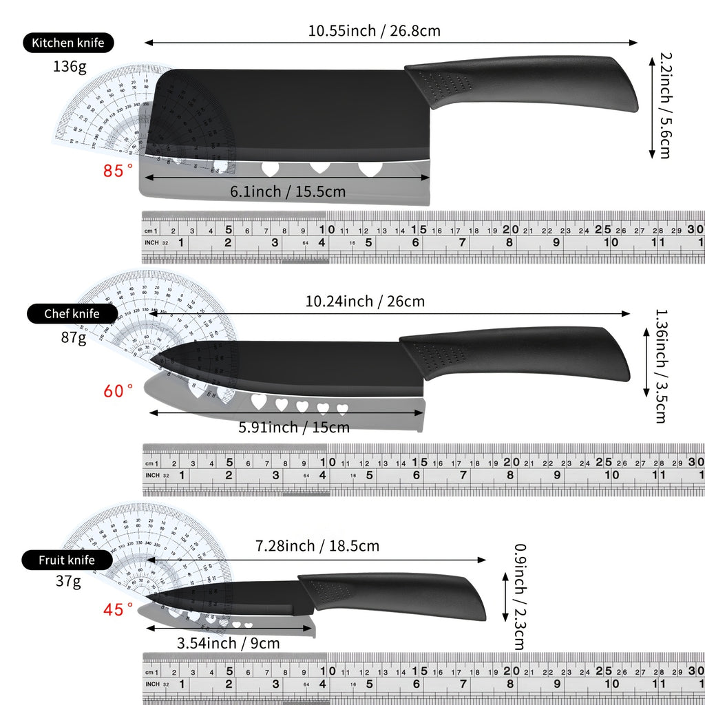 Professional Kitchen Knife Set with Forged Carbon Steel Blades, Full Tang Chef's, Meat, Carving & Cleaver Knives Plus Poultry Shears, Upgraded Version, Perfect Gift for Women & Home Cooks