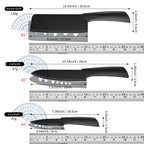 Professional Kitchen Knife Set with Forged Carbon Steel Blades, Full Tang Chef's, Meat, Carving & Cleaver Knives Plus Poultry Shears, Upgraded Version, Perfect Gift for Women & Home Cooks
