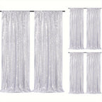 Sequin Curtains Backdrop 4 & 6 Panels 2x8FT - Shimmer Glitter Party Backdrop Curtain for Wedding Birthday Bachelorette Photo Booth, 25 Colors Reusable Event Decoration