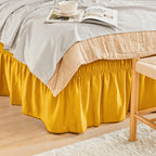 Elastic Wrap Around Bed Skirt No-Lift, 15 Inch Drop Microfiber Dust Ruffle, 30 Fade-Resistant Colors, Machine Washable, Twin Full Queen King Size