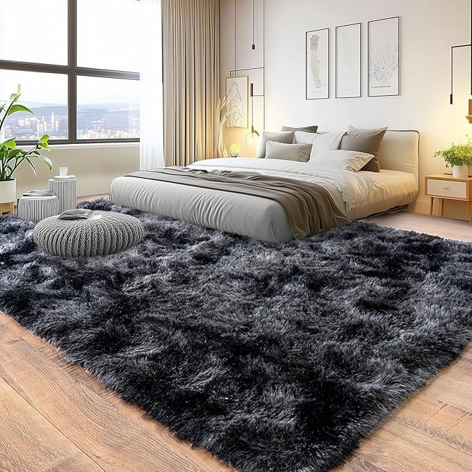 Fluffy Shag Area Rug 8x10 Ft Fuzzy Plush Non-Slip Soft Furry Carpet Living Room Bedroom Modern Shaggy Rug Christmas Gift