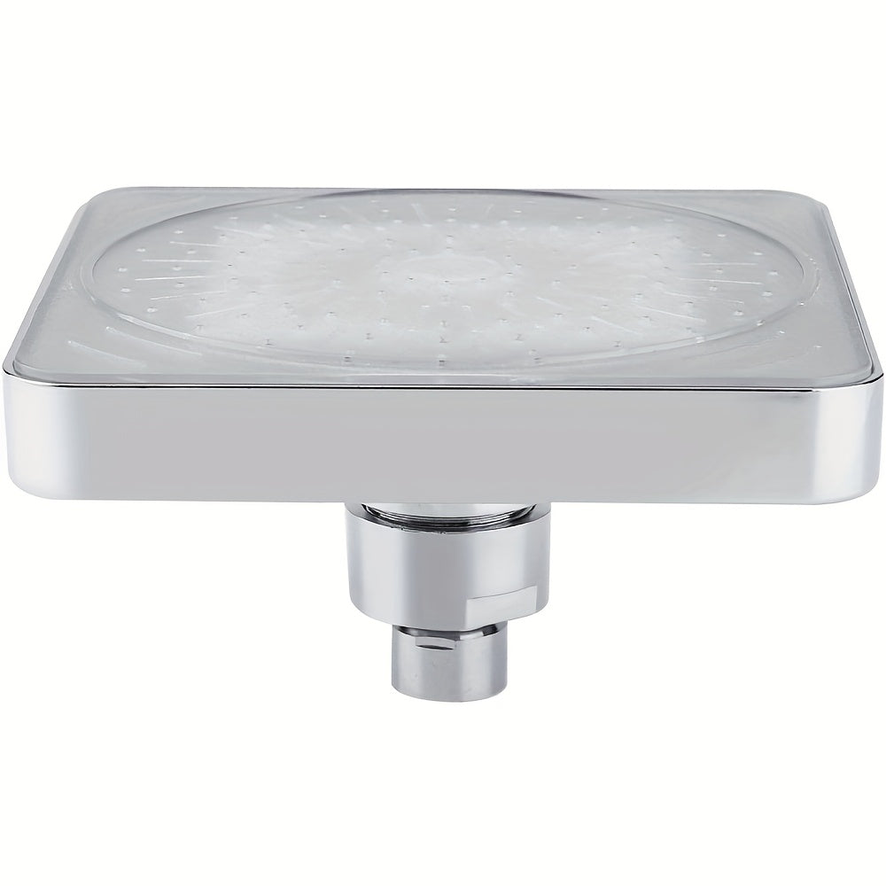 LED Color Changing Rain Shower Head 6 Inch Square - 7 Color Light Up Rainfall Showerhead, Self-Powered High Flow Shower Head with Easy Installation, Bathroom Upgrade