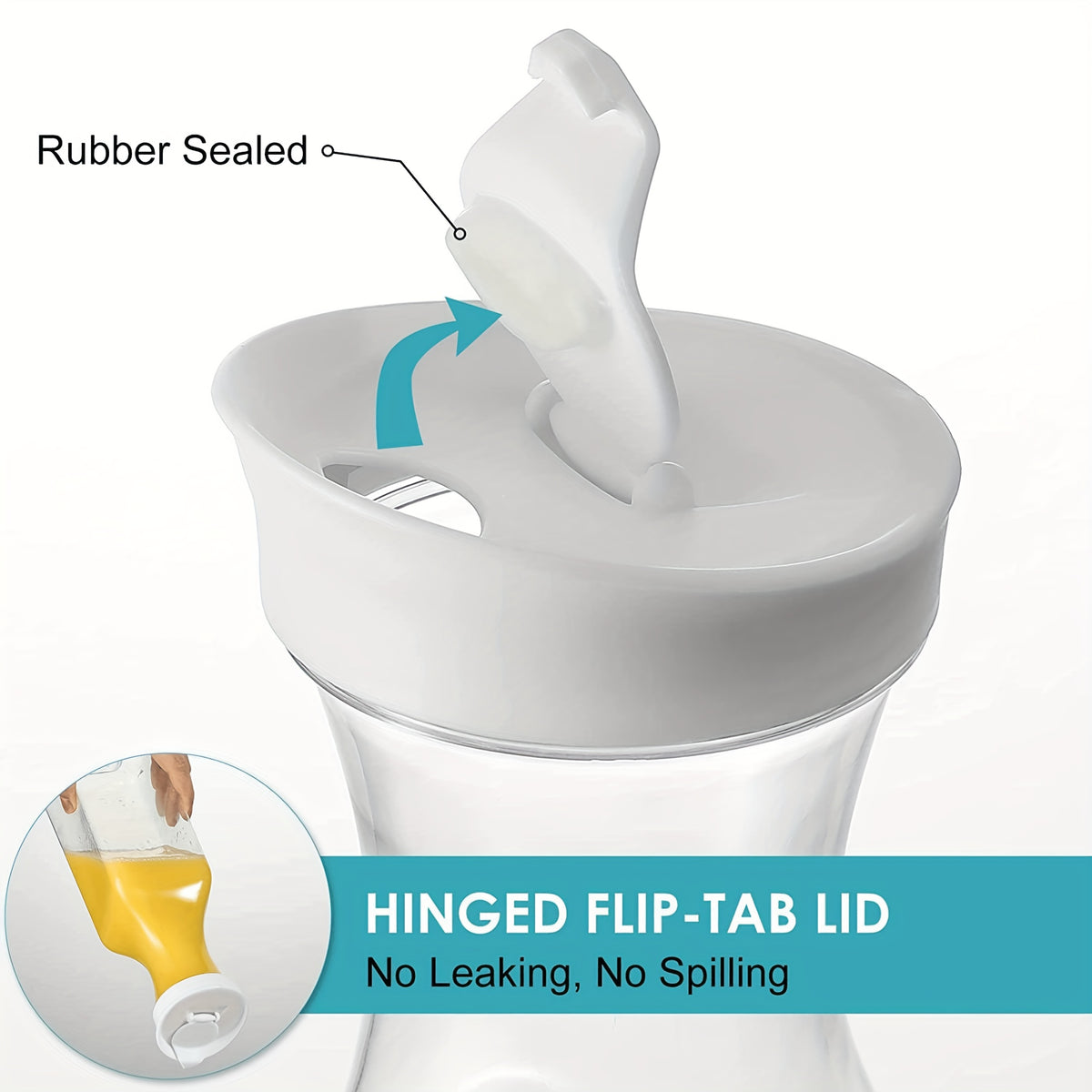 50oz Clear Plastic Water Carafe with Flip-Top Lid, Set of 4 – Square Base Juice Pitcher for Water, Iced Tea, Cold Brew & Mimosa Bar (Hand Wash Only)