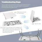 Folding Table 4ft 6ft Lightweight Portable Table Indoor Outdoor Picnic Camping Board Game with Carrying Handle Locks White