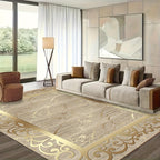Golden Texture Cashmere-Feel Anti-Slip Area Rug – Washable Soft Rug for Living Room, Bedroom, Dining Room, Home Office & More | Multiple Sizes
