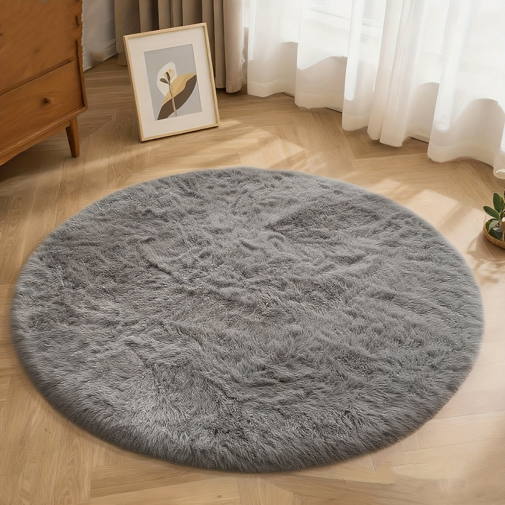 Tie Dye Round Area Rug Soft Plush Shaggy Circle Floor Mat Non-Slip for Living Room Bedroom Dorm – Boho Rainbow & Solid Colors 4x4 5x5 6x6 7x7 8x8 Ft | Home Decor Aesthetic
