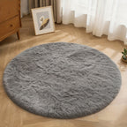 Tie Dye Round Area Rug Soft Plush Shaggy Circle Floor Mat Non-Slip for Living Room Bedroom Dorm – Boho Rainbow & Solid Colors 4x4 5x5 6x6 7x7 8x8 Ft | Home Decor Aesthetic