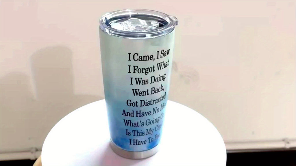 Funny Insulated Tumbler 20oz – "I Came I Saw I Forgot" Stainless Steel Travel Coffee Mug – Humorous Gift for Teachers, Coworkers & Birthdays