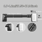 No Drill Telescopic Curtain Rod Adjustable 15.75-196.85in 33mm Extendable Shower Curtain Rod for Large Windows Anti-Slip No Screws