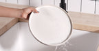 12-Piece Stoneware Dinnerware Set for 4 – Reactive Glaze Plates & Bowls, Lead-Free, Microwave & Dishwasher Safe, Raised Stripe Edge Design (Cappuccino White or Vanilla White)