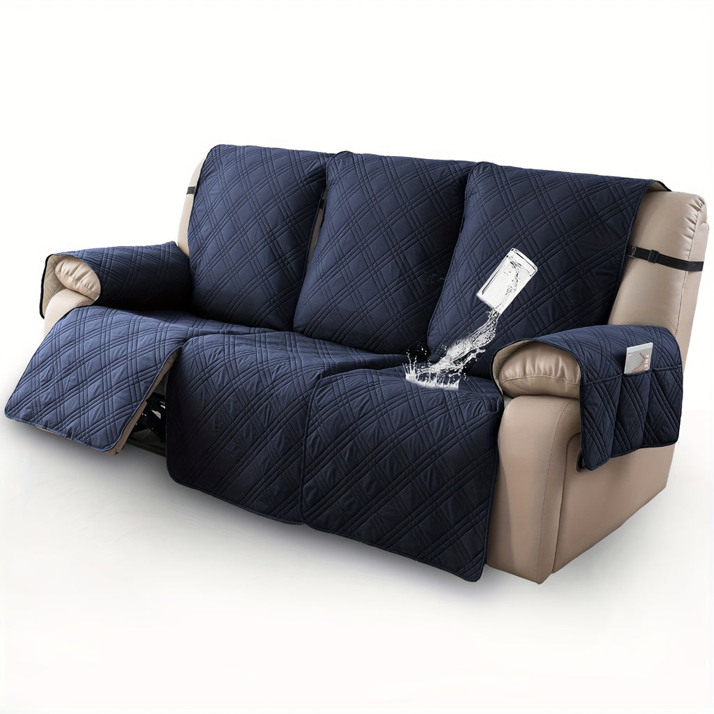 Recliner Slipcovers 3pcs Set – Waterproof Non-Slip Elastic Quilted Recliner Chair Cover Furniture Protector for Living Room Bedroom Office, Valentine's Day Gift Home Decor