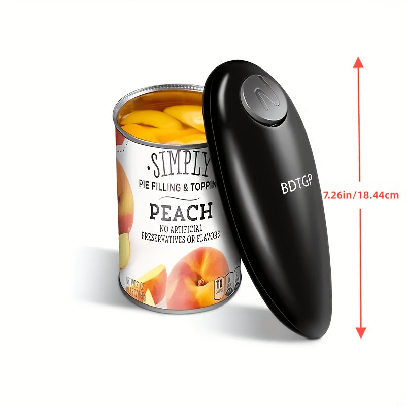 One-Touch Automatic Electric Can Opener – Smooth Edge Safety Can Opener for Arthritis & Elderly, Hands-Free Effortless Operation, Compact Design, No Sharp Edges, Black or Red