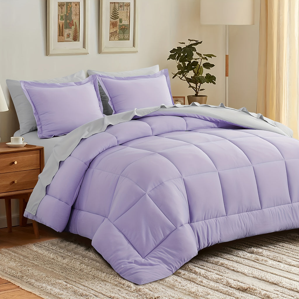 Bed in a Bag Queen 7 Piece Fluffy Comforter Set – Ultra-Soft Microfiber Bedding with Comforter, Fitted Sheet, Flat Sheet & 4 Pillowcases, Hypoallergenic Breathable All Season Bedding Gift for Her