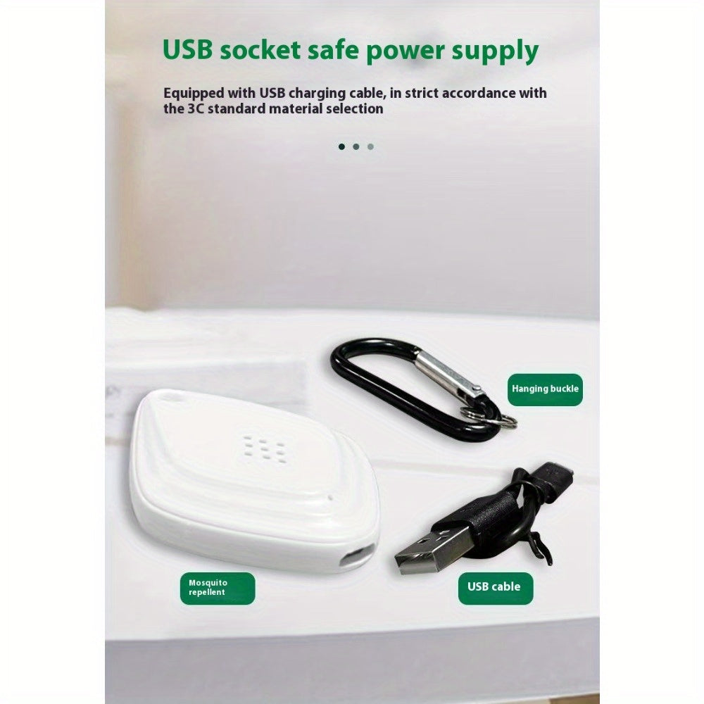 Portable Ultrasonic Mosquito Repellent USB Rechargeable - Soundwave Insect Repeller for Mosquitoes Fleas Ticks Camping Picnic Sports Home Indoor Outdoor Pest Control Device