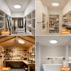 Wireless Rechargeable Ceiling Light Magnetic No Wiring Required Remote Dimmable 3 Color Temperatures Timer for Wardrobe Bathroom Corridor Closet