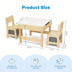 3-in-1 Kids Table and Chair Set Ages 3–7 with Versatile Tabletop & Storage Drawer – Children's Sensory Activity Table for Home, Nursery & Playroom, Premium Gift for Boys and Girls