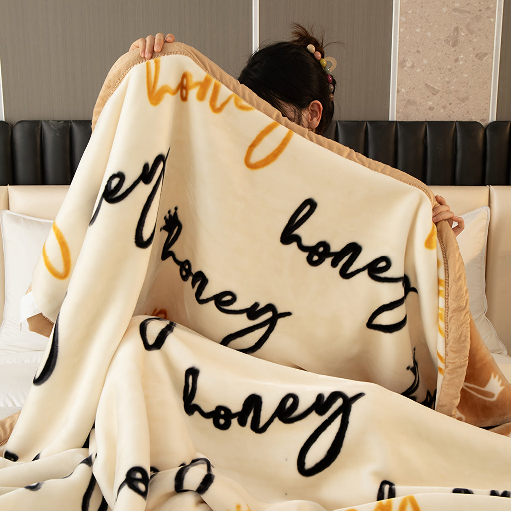 Extra Large Thickened Raschel Throw Blanket Double Layer Ultra Soft All Season Machine Washable Animal Theme Decor 7 Colors 2 Sizes