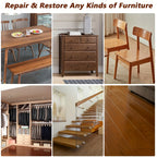 Wood Furniture Repair Kit 14 Piece Scratch Repair Filler Wood Putty Wax Touch Up Kit for Hardwood Floors Laminate Tables Doors Cabinets Walnut Colors Restore Cracks Holes