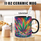 Psychedelic Print Ceramic Coffee Mug 11oz – Vibrant Abstract Art Design Cup for Coffee, Tea & Hot Chocolate | Unique Gift for Friends, Office & Home