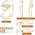 Marble Pattern Cutlery Set 24 Piece Polished Flatware Dinner Forks Soup Spoons Teaspoons for Home Restaurant Hotel Outdoor Dining Black Pink White Green