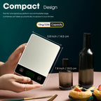 Digital Kitchen Scale 10kg/22lb – Precise 0.1g Accuracy, Stainless Steel, Tare Function for Baking & Cooking
