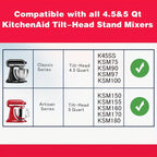 5Qt Stainless Steel Mixer Bowl – KitchenAid Artisan & Classic 4.5-5QT Compatible, Oven-Safe 304 Steel with Ergonomic Handle & Spill-Resistant Lid