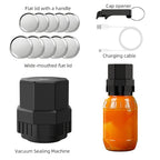 Electric Mason Jar Sealer One-Touch – Wide & Narrow Mouth Compatible, Heavy-Duty Vacuum Seal for Food Preservation | Black & White | Nuvia Haven