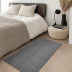Bohemian Braided Cotton Area Rug Machine Washable Non-Slip Rubber Back – Woven Boho Rug for Living Room, Bedroom, Kitchen, Dining Room & Entryway – Sizes 2x3ft to 6x9ft