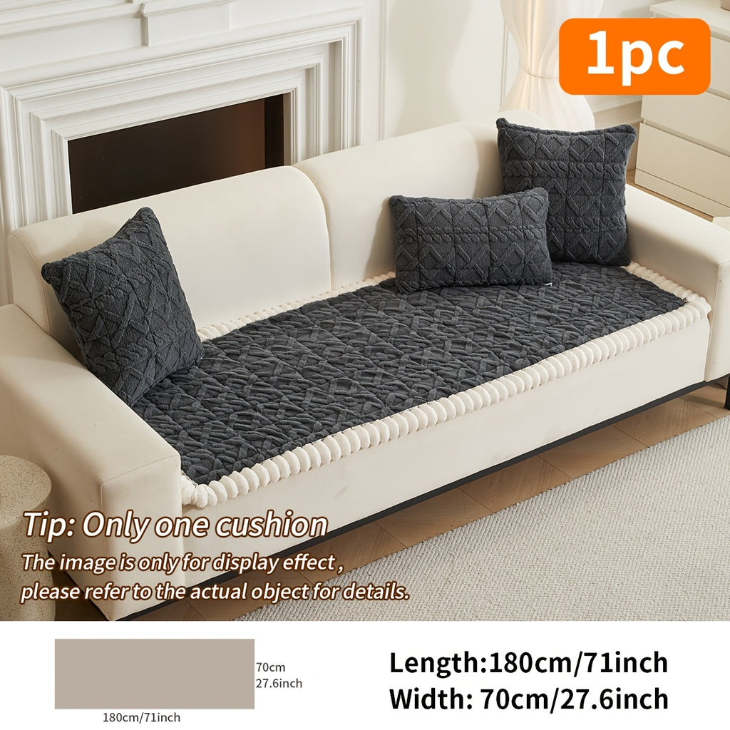Thickened Quilted Sofa Cushion Pad Soft Polyester Seat Mat for Loveseat 2 3 4 Seater Sofa Autumn Winter Warmth Home Decor Dark Gray Dark Coffee Cream Green