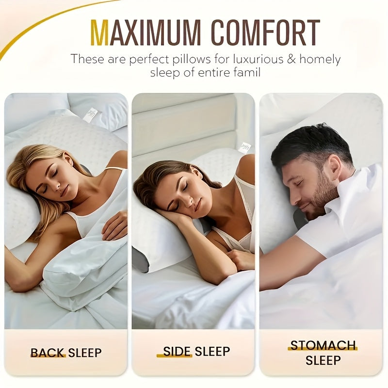 Adjustable Ergonomic Bed Pillows 2-Pack or 4-Pack - Soft Neck Support, Removable Washable Pillow Core, No-Collapse Deep Sleep Pillow Set for Couples Home Bedroom