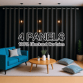 100% Blackout Curtains 4 Panels - Thermal Insulated Heat & Noise Blocking Room Darkening Energy Saving Drapes for Living Room Bedroom Balcony Courtyard, Elegant Partition Curtains