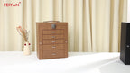 Jewelry Box with Lock & Mirror, Large 6-Tier Jewelry Case with 5 Drawers, Lockable Jewelry Storage Organizer for Women, Girls & Loved Ones — Jewelry Armoire Gift