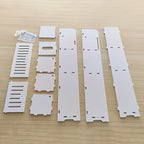 Floor Standing Bathroom Cabinet PVC Double Door White Thickened Space Saving Corner Shelf for Toilet Paper Shampoo Storage Home Hotel School Restroom