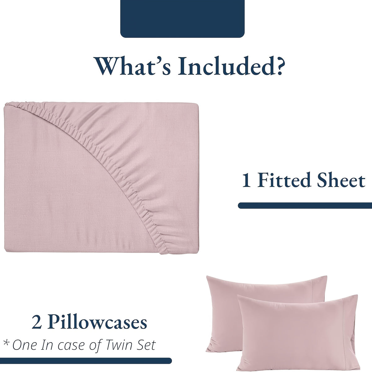 Bamboo Fitted Sheet Set 3pcs Cooling Breathable Soft Deep Pocket – 1 Fitted Sheet & 2 Pillowcases, Fits Mattress Up to 15", Twin Full Queen King, 12 Colors