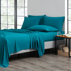 Bamboo Blend Cooling Sheet Set 6-Piece 2000 Thread Count Satin | Deep Pocket 16" Hypoallergenic Breathable Bed Sheets, Twin Full Queen King Cal King, 20 Colors