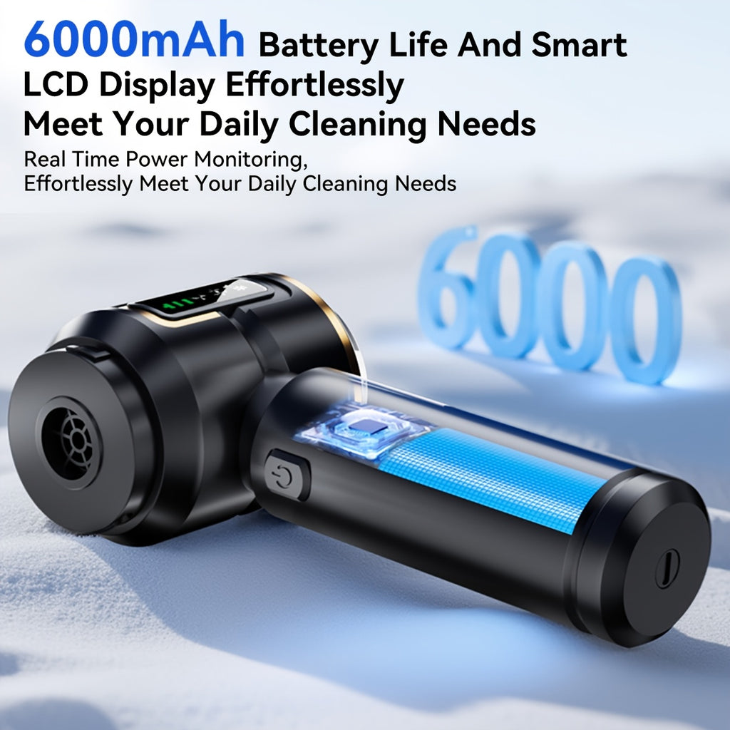 Handheld Vacuum Cleaner 25000PA – 9-in-1 Cordless Car Vacuum, Rechargeable Brushless Motor, Washable Filter, Low Noise for Car, Home, Pet & Office