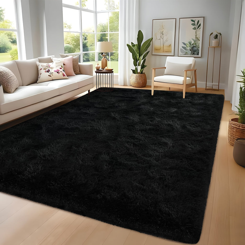 Shaggy Runner Rug Soft Fluffy Area Rug Non-Slip Plush Carpet for Bedroom Hallway Dorm Living Room – Jacquard & Tie-Dye Colors, 2x6 3x5 6x9 8x10 Feet