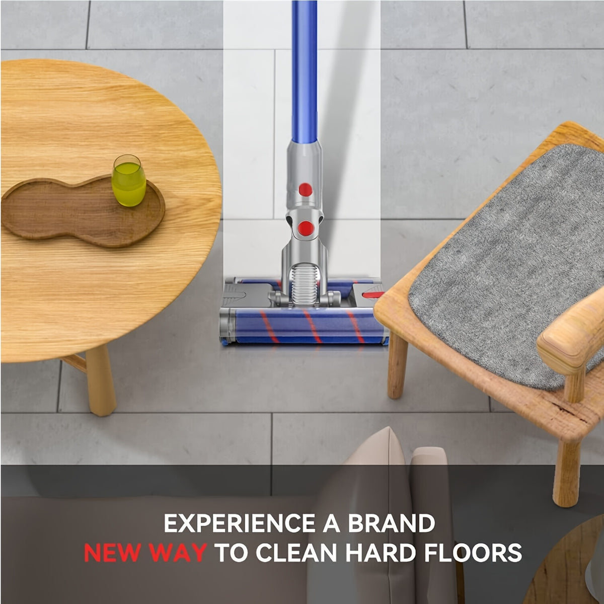 Dual Soft Roller Brush Head Replacement – Compatible with Dyson V7, V8, V10, V11 & V15 Cordless Vacuums | 360° Swivel Pulleys | Hard Floor Nozzle
