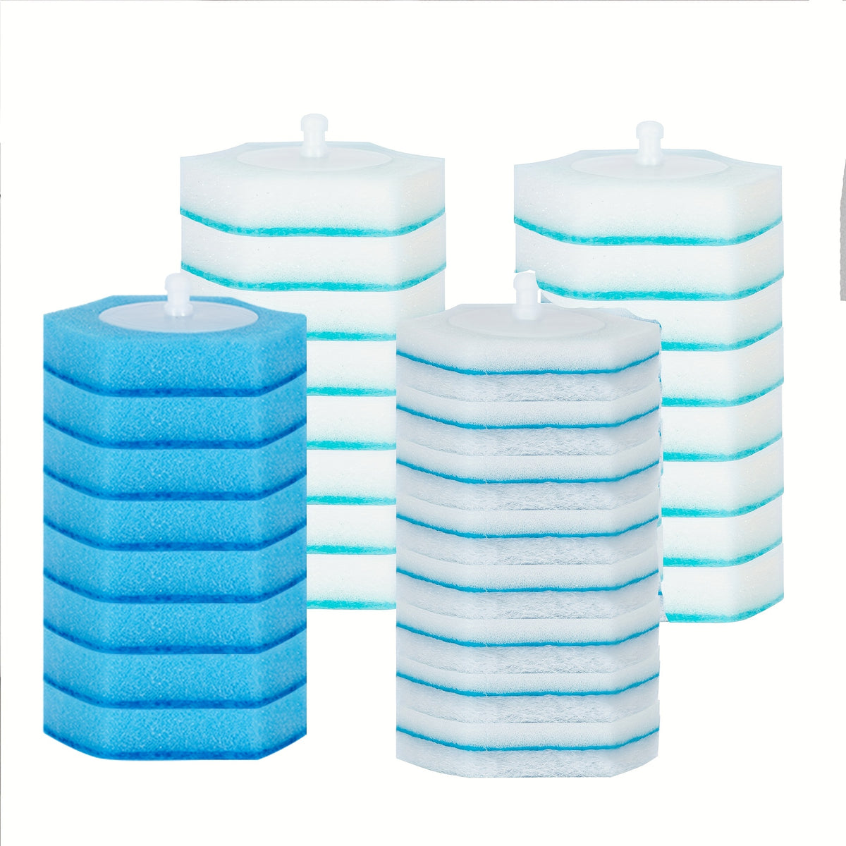 Disposable Toilet Brush Cleaning System with Holder & Refill Heads Wall or Floor Mount Hygienic No-Touch Bathroom Brush
