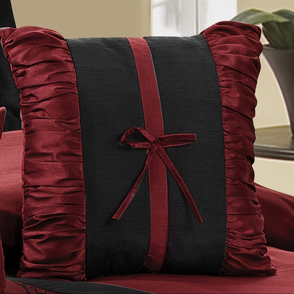 Jacquard Comforter Set 7 Piece Queen King - Luxury Patchwork Branch Microfiber Bedding, All-Season Soft Warm Bed Set, Hypoallergenic, No Fade